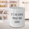 Novelty coffee mug for vegetarian vegan - It's the lentil things that count - perfect for coworker, friend, sister, brother, mom, dad gift (15 oz) view 4