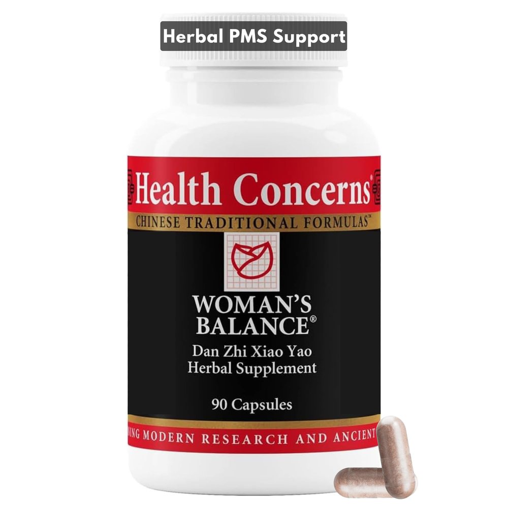 Health Concerns Woman's Balance  Herbal PMS Support Supplement for Women  Menstrual Cycle & Menopause Relief  Chinese Herbal Formula  Mood Support & Hormonal Balance  90 Capsules