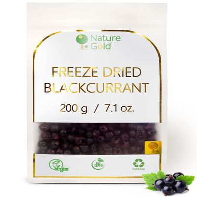 BLACKCURRANT Freeze Dried Whole | 200g - 7.1oz | 100% Natural & Vegan | No-GMO | Without Sugar and Any Additions ~*~