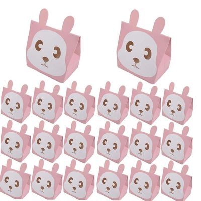 20pcs Rabbit Candy Box Paper Gift Bag with Window Children Birthday Party Supplies Favors Packaging Boxes