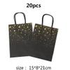 20pcs Kraft Paper Bag with Handles Black Bronzing Star Party Favor Boxes Gift Packaging Bags for Shop Wedding Christmas view 4
