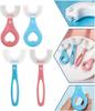 Anshka 360 Baby U-Shaped Toothbrush, Kids U-Shaped Toothbrush, Portable Toothbrush Oral Cleaning Tools, Care for Your Kids Oral Health (Blue+pink 2-6tblue+pink 6-13t) view 1