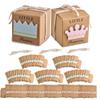 100pcs Candy Box Kraft Paper Little Little Princess Crown Gift Boxes Baby Shower Bag for Girls Boys Birthday Party Blue Pink view 1