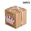 100pcs Candy Box Kraft Paper Little Little Princess Crown Gift Boxes Baby Shower Bag for Girls Boys Birthday Party Blue Pink view 3