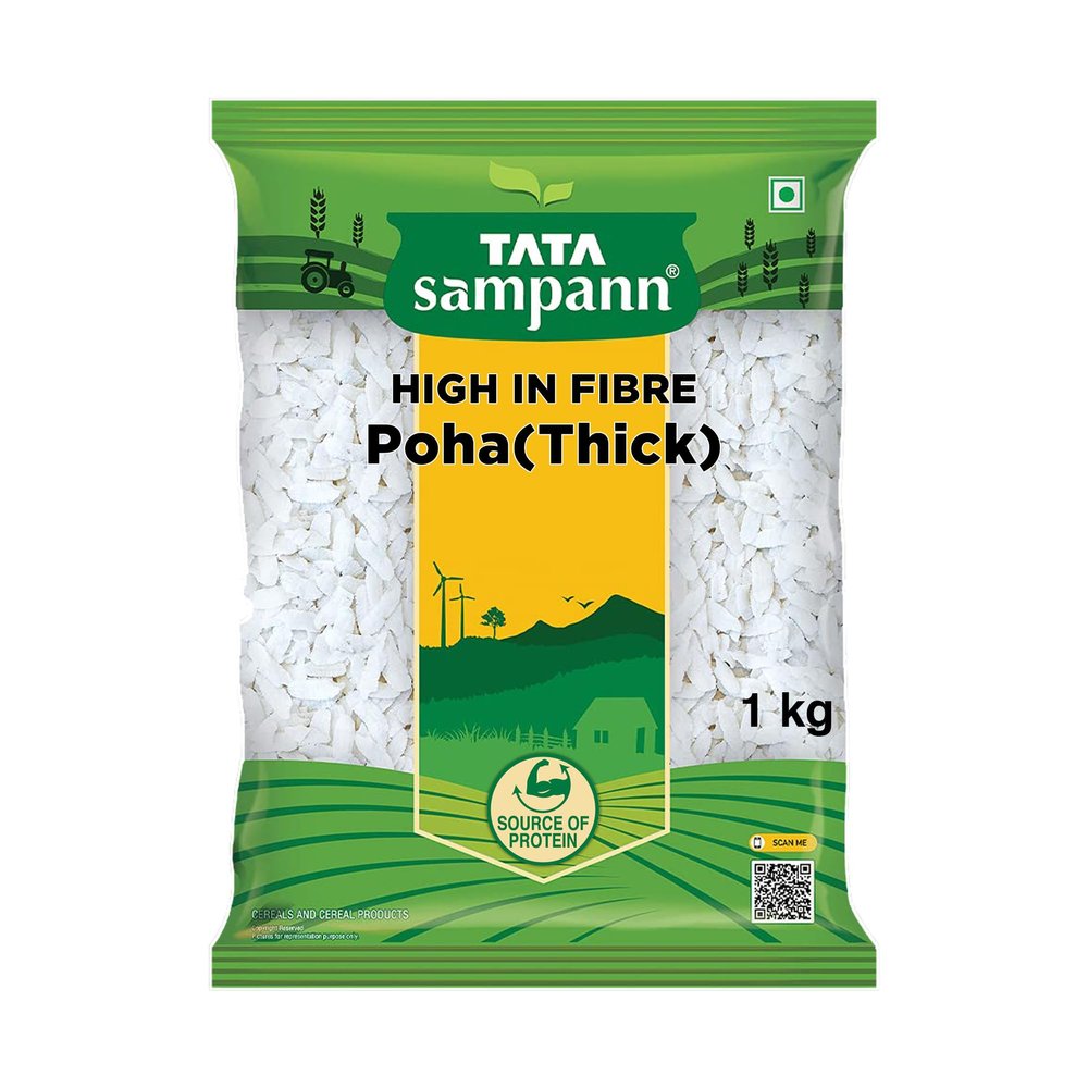 Tata Sampann, High in Fibre Poha(Thick), 1kg