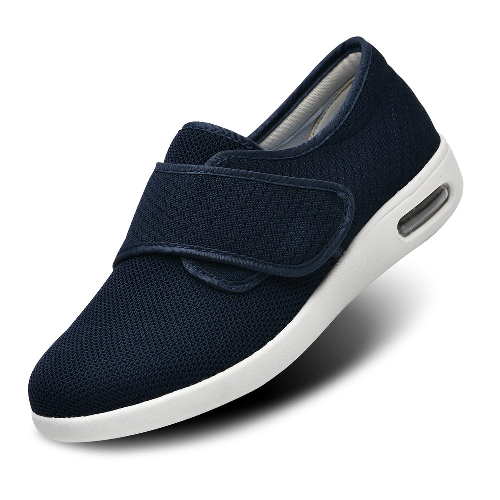 Womens Wide Width Diabetic Shoes with Adjustable Closure Lightweight Breathable for Diabetic Edema Plantar Fasciitis Bunions Arthritis Elderly Swollen Feet Navy