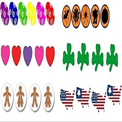 Cruzin Cap Sip Hole Cover, 7 Pkgs of 250 Caps Each, Holiday Assortment#2, 1750 total