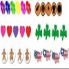 Cruzin Cap Sip Hole Cover, 7 Pkgs of 250 Caps Each, Holiday Assortment#2, 1750 total view 1