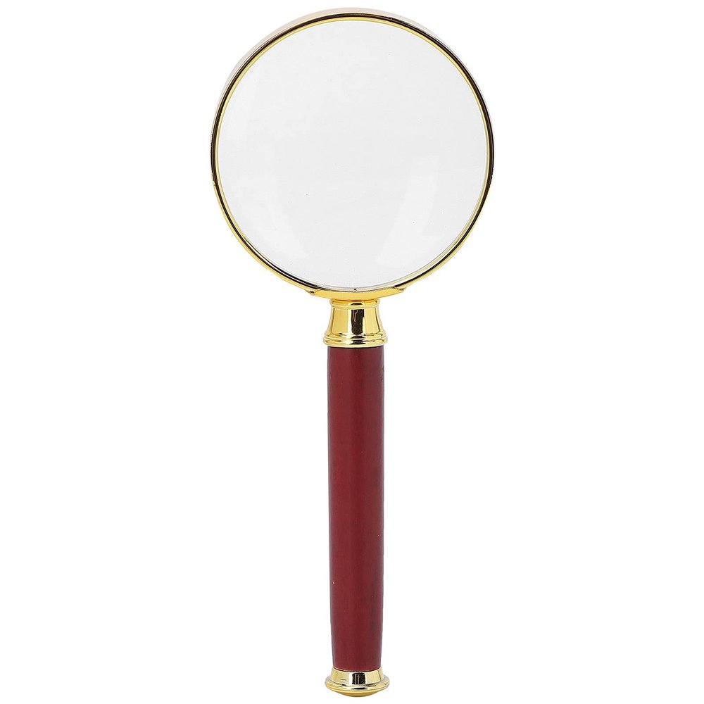 10X Handheld Magnifying Glass, Reading Magnifier Loupe Glasses 10X with Wooden Handle, Reading Illuminated Lighted Magnifier for Book and Newspaper Reading Inspection Jewelry