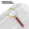 10X Handheld Magnifying Glass, Reading Magnifier Loupe Glasses 10X with Wooden Handle, Reading Illuminated Lighted Magnifier for Book and Newspaper Reading Inspection Jewelry view 3
