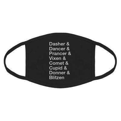 Indica Plateau Reindeer Names Cotton Face Mask