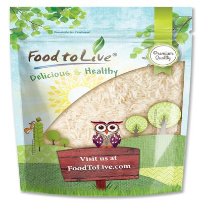 Food to Live - Jasmine White Rice, 3 Pounds  Long-Grain, Raw, Vegan, Kosher, Bulk. Fluffy Texture. Perfect Side Dish. Great for Stir-Fried Vegetables, Stews, and Thai Curries