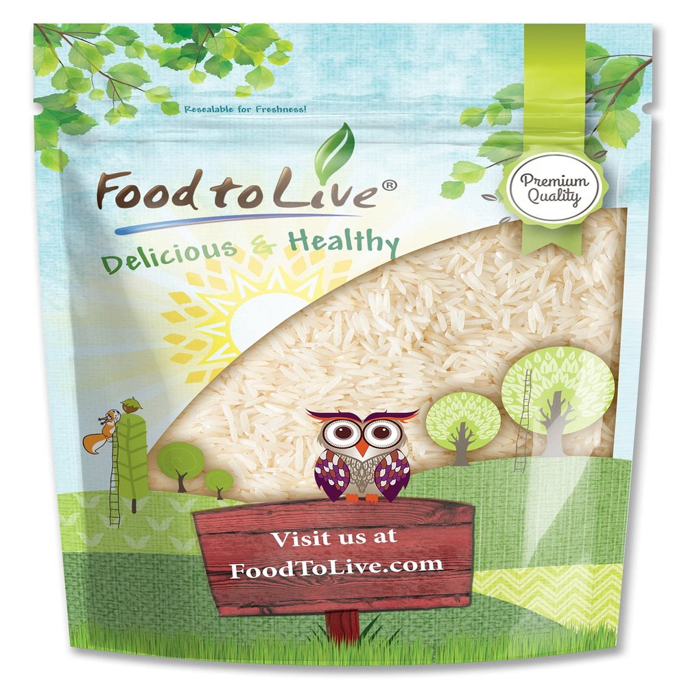 Food to Live - Jasmine White Rice, 3 Pounds  Long-Grain, Raw, Vegan, Kosher, Bulk. Fluffy Texture. Perfect Side Dish. Great for Stir-Fried Vegetables, Stews, and Thai Curries