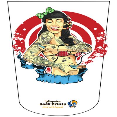 Heal with Appeal Amputee Sock, Woman Tattoo Smoker V1, 3ply Stump Sock