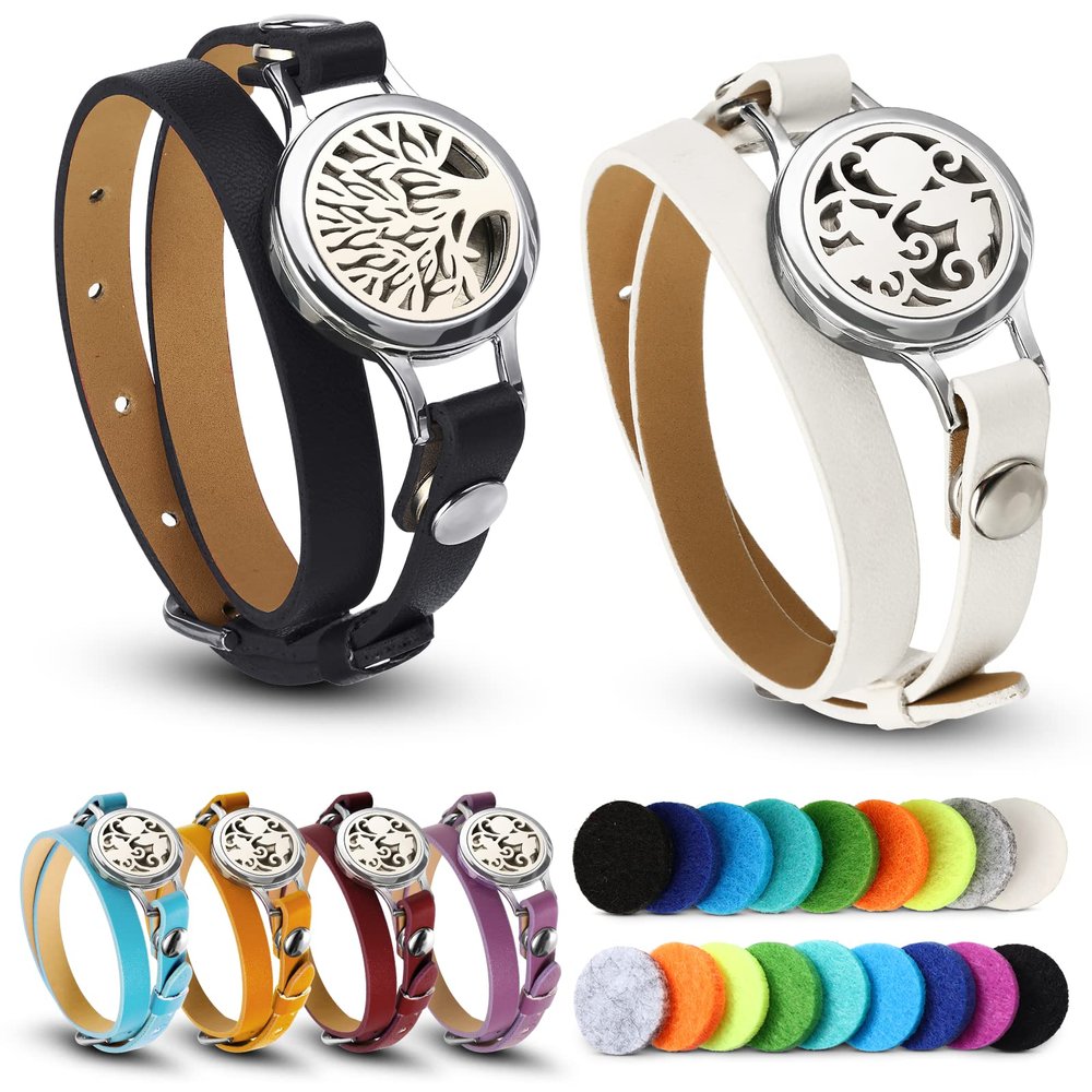 Bonuci 2 Pcs Essential Oil Diffuser Bracelet for Women Girls Xmas Gift Set