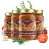 FOND Regenerative Grass Fed Beef Bone Broth Infused with Organic Tomato & Thyme  Slow-Simmered Beef Broth for Rich and Nourishing Flavor, Nutrient-Dense, Artisan Quality  14 oz (4-Pack) view 1