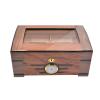 Cigar Humidor for Approx,Tempered Glass Top Display with Digital Hygrometer and Humidifier Holds 50 Cigars,Temperature Control Household Cigar Aging Box(Black) view 1