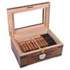 Cigar Humidor for Approx,Tempered Glass Top Display with Digital Hygrometer and Humidifier Holds 50 Cigars,Temperature Control Household Cigar Aging Box(Black) view 2