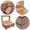 Cigar Humidor for Approx,Tempered Glass Top Display with Digital Hygrometer and Humidifier Holds 50 Cigars,Temperature Control Household Cigar Aging Box(Black) view 4