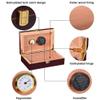 Cigar Humidor,Cigar Box with Hygrometer and Humidifier,Wooden Travel Cigar Humidifier Box,Dark Brown view 2