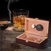 Cigar Humidor,Cigar Box with Hygrometer and Humidifier,Wooden Travel Cigar Humidifier Box,Dark Brown view 4