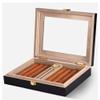 Cigar Humidor,Tempered Glass Top Display with Digital Hygrometer and Humidifier Holds 10-18 Cigars,Temperature Control Household Cigar Aging Box(Black) view 2