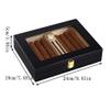 Cigar Humidor,Tempered Glass Top Display with Digital Hygrometer and Humidifier Holds 10-18 Cigars,Temperature Control Household Cigar Aging Box(Black) view 4