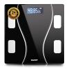 beatXP Black Art Weighing Machine with Backlit LCD Panel & 5mm Thick Tempered Glass, Weight Machine for Body Weight with 2 Year Warranty view 1