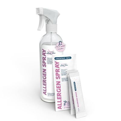 Allergy Asthma Clean Allergen Spray, Pets, Dust Allergies & More, Air & Surface Control, Just Add Water, Bottle Plus Two Refills, Over 100oz Total