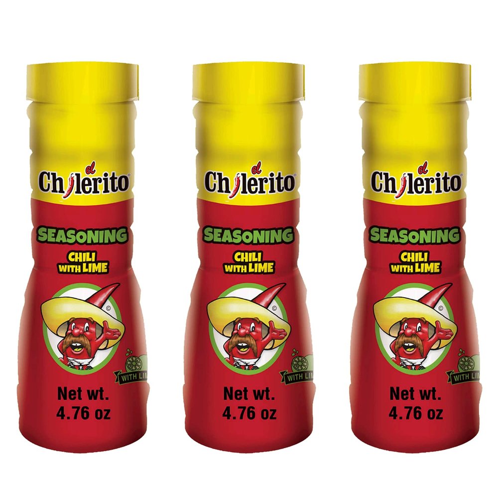 3 Pack EL CHILERITO Seasoning Powder Chili With Lime 135g/ 4.76 Fl Oz- Mexican Foods Ideal For Snacks, Fruits, Drinks And Cocktails - To Share With Friends And Family - Kosher - Natural Ingredients Chili