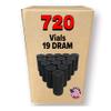 720 Pack Black DRAM 19 Pop Top - Airtight Vials - Plastic Medical Grade Prescription, Bulk Pack view 1