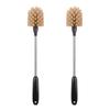 2 Pack Water Bottle Brush, 15-inch Long Handle Cleaning Brush, Kitchen Scrubber, Bottle Brush Cleaner, Suitable for Water Bottles, Cups, Glasses, Baby Bottles, Wine Glasses, Brown view 1