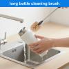 2 Pack Water Bottle Brush, 15-inch Long Handle Cleaning Brush, Kitchen Scrubber, Bottle Brush Cleaner, Suitable for Water Bottles, Cups, Glasses, Baby Bottles, Wine Glasses, Brown view 2