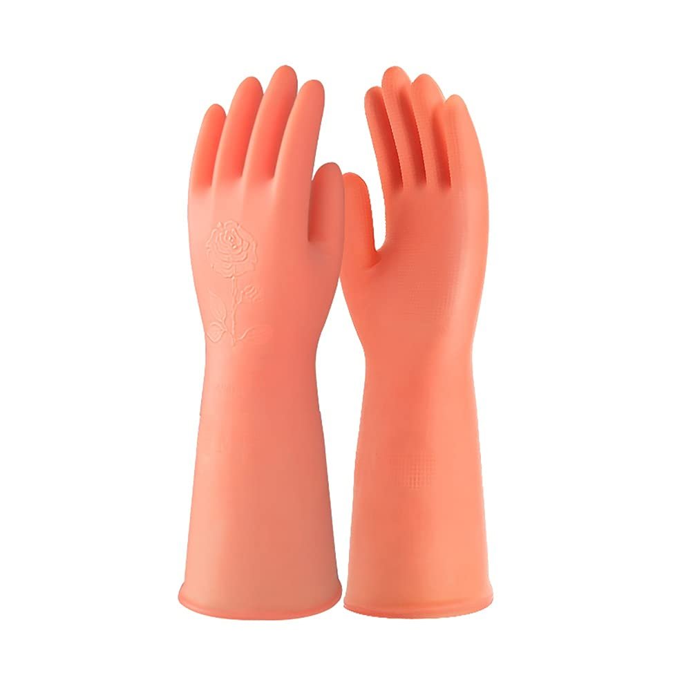 FUFU Gloves Rubber Gloves, Dishwashing Gloves, Kitchen Cleaning Gloves, 2 Pieces, Waterproof and Reusable (Size : L)
