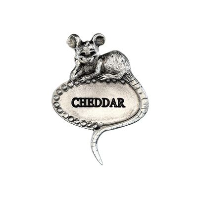 Heritage Pewter Cheddar Cheese Marker Cheddar Cheese Label for Housewarming Gift, Dinner Party Trays, Weddings, Birthdays | Expertly Crafted Pewter