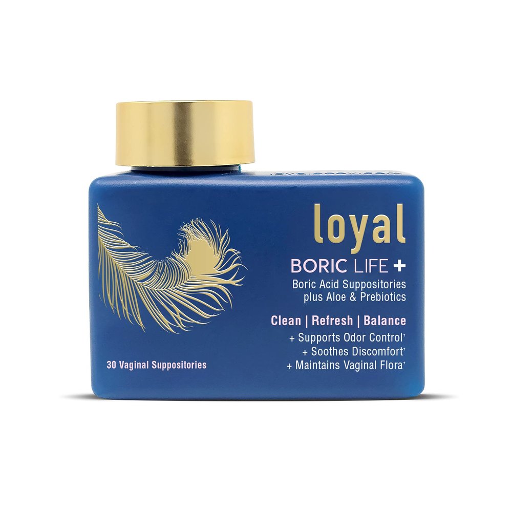 Loyal Boric Life Plus - Boric Acid Suppositories with Aloe & FOS - Supports Odor Control - Soothes Discomfort - Maintains Intimate Flora - Made in USA (30 Count)
