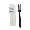 500 Kits Disposable Black Plastic Fork with Napkin and Salt/pepper packet, individually Wrapped, To-go (Fork) view 1