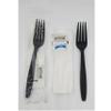 500 Kits Disposable Black Plastic Fork with Napkin and Salt/pepper packet, individually Wrapped, To-go (Fork) view 3
