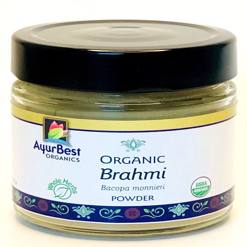 Ayurbest Organics - Brahmi powder, Organic USDA certified, Kosher - Bacopa monnieri (2.8 oz Jar)