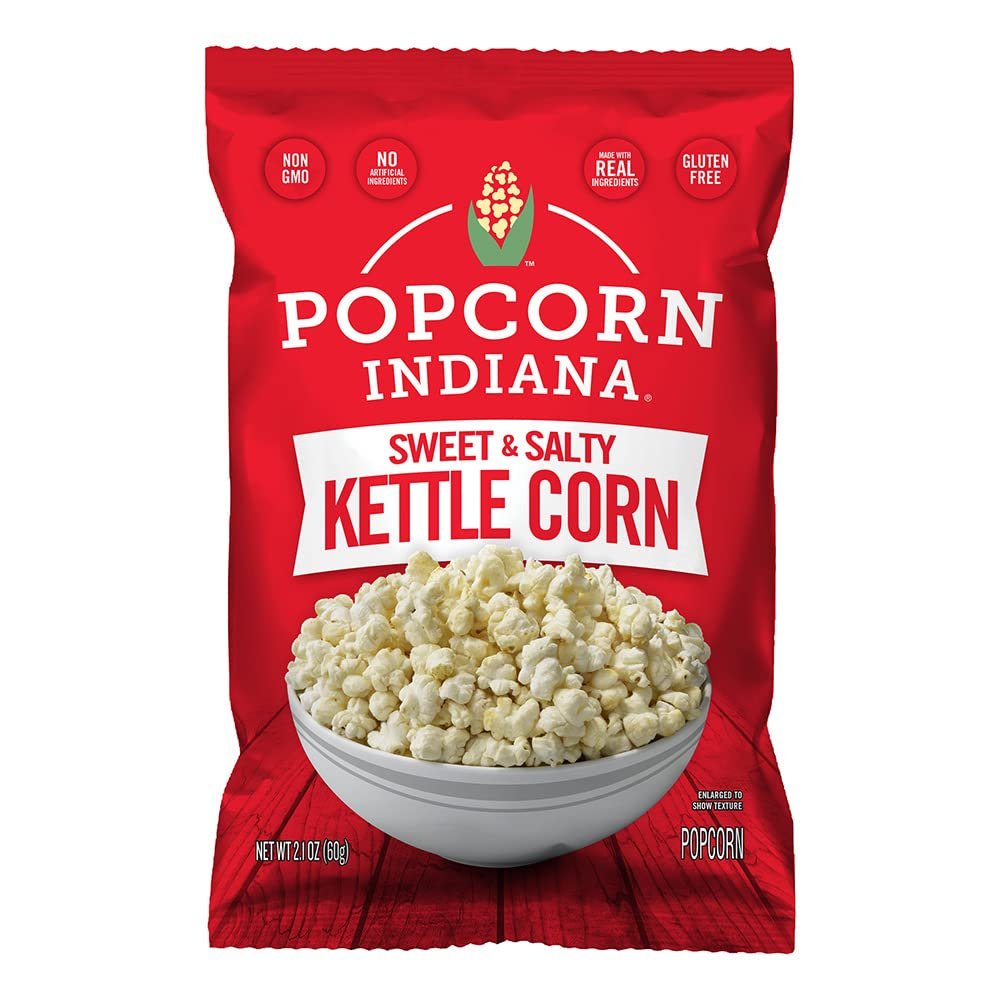 Popcorn, Indiana Kettle Corn Single Bag, 2.1 Oz,White