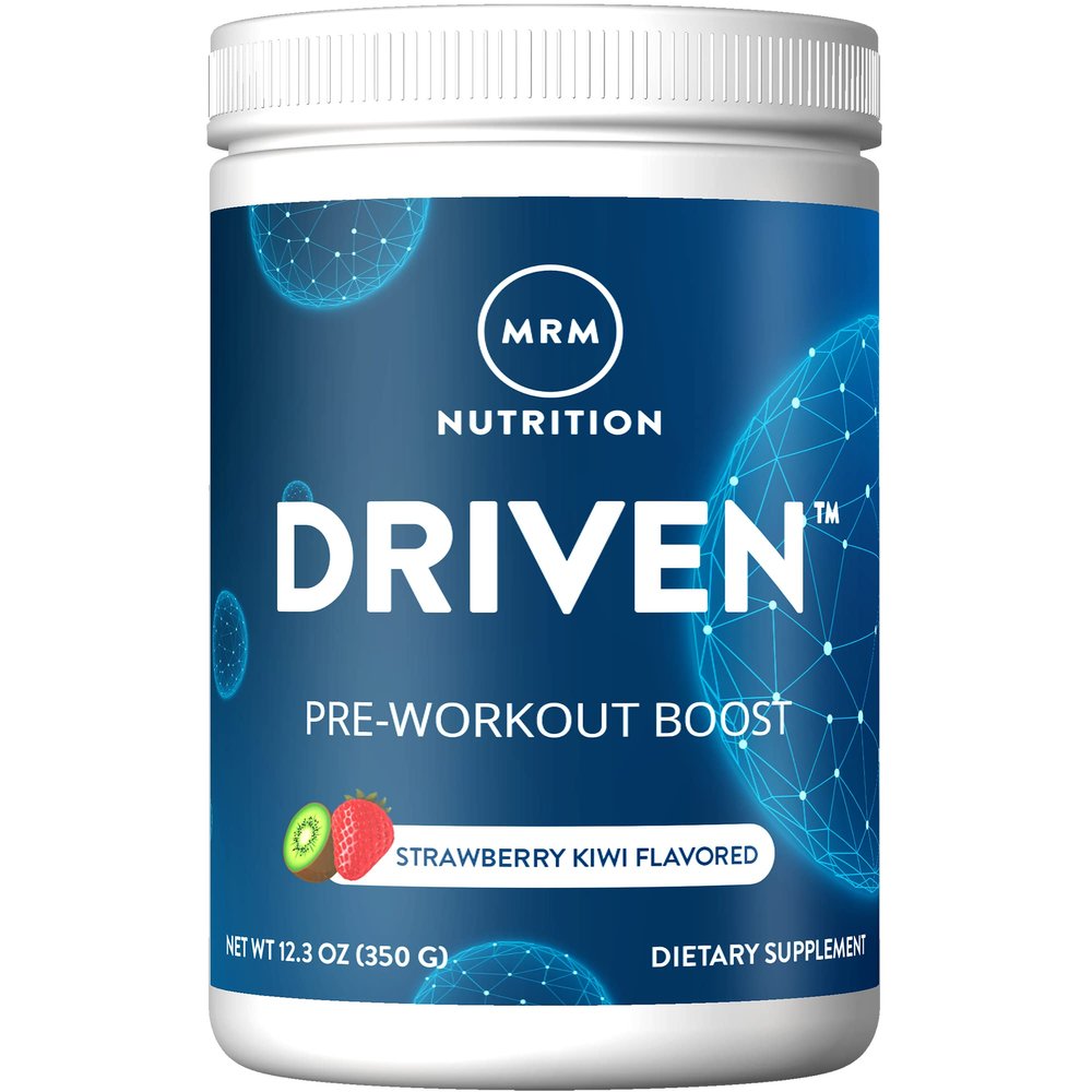 MRM Nutrition Driven Pre-Workout Powder | Strawberry Kiwi Flavored | 125mg Caffeine | Pure Ingredients| Muscle + Hydration + Energy Blends | Performance Energy | Vegan + Gluten-Free | 29 Servings