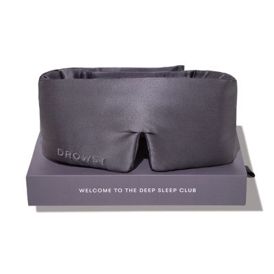 DROWSY Silk Sleep Mask - Face-Hugging, Padded Cocoon for Luxury Sleep in Total Darkness - 100% Pure Mulberry Silk (Moonlight Shadow)