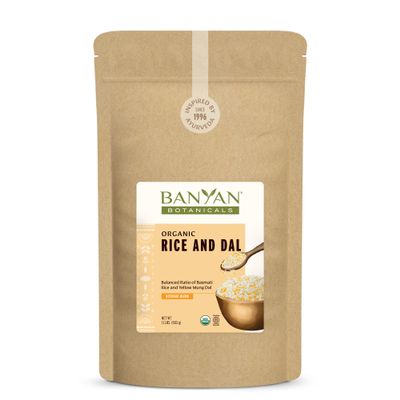 Banyan Botanicals Rice and Dal  Pre-Blended Organic Yellow Mung Dal and Organic Basmati Rice for Kitchari  Easy Food for Cleansing and Digestion  1.1 lbs.  Non-GMO Sustainably Sourced Vegan