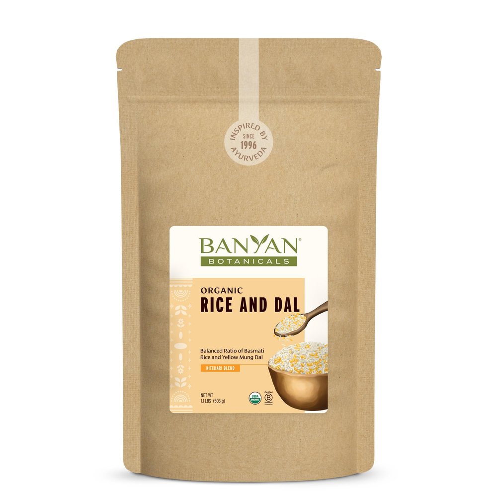 Banyan Botanicals Rice and Dal  Pre-Blended Organic Yellow Mung Dal and Organic Basmati Rice for Kitchari  Easy Food for Cleansing and Digestion  1.1 lbs.  Non-GMO Sustainably Sourced Vegan