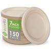 Ecovita 100% Compostable Paper Plates [7 in.]  150 Disposable Plates Eco Friendly Sturdy Tree Free Liquid and Heat Resistant Alternative to Plastic or Paper Plates view 1