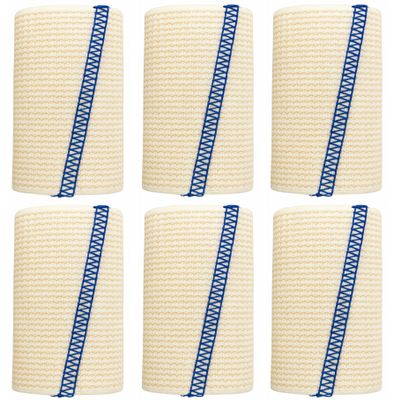 4-inch Premium Grade Elastic Bandage Wrap | Injuries, Sprains, Edema, Support, Compression | Use on Knee,Ankle,Leg,Arm,Body | Self Closures Both Sides | Non-Latex Fabric | 6-Pack | by Spa Slender