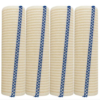 4-inch Premium Grade Elastic Bandage Wrap | Injuries, Sprains, Edema, Support, Compression | Use on Knee Ankle Leg Arm Body | Self Closures Both Sides | Non-Latex Fabric | 4-Pack | by Spa Slender