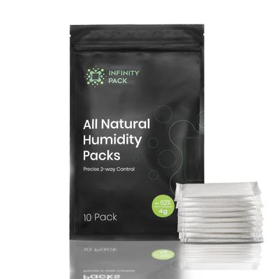 Infinity Pack 2 Way Humidity Control Pack - Preserve Flavor & Control Humidity at 62% RH - Airtight Smell Proof Patented Moisture Absorber for 14g Herbs, Spices, Coffee/w Resealable Bag - Pack of 30