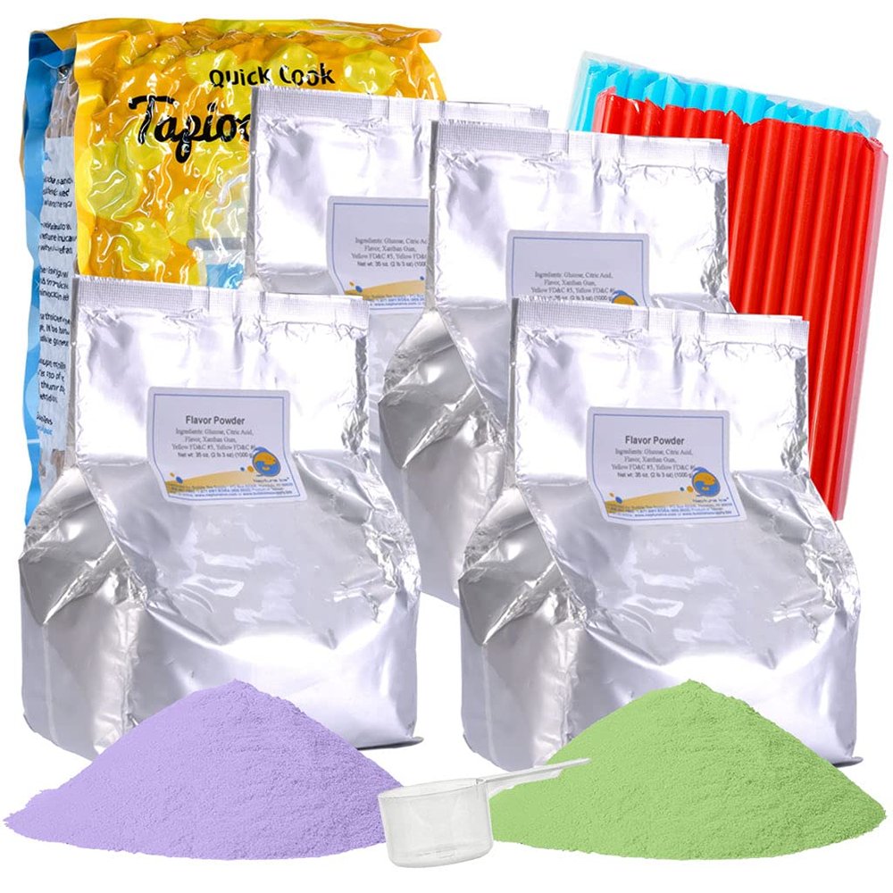 BUBBLE TEA SUPPLY Party Kit Taro and Honeydew Starter Bubble Tea Kit Gift Set Bubble Tea Boba Instant Boba Milk Tea Tapioca Bubble Tea Bubble Tea Starter Kit Tapioca Balls Boba Tea Powder Variety Bubble Tea Kit Boba for Bobas Drinks