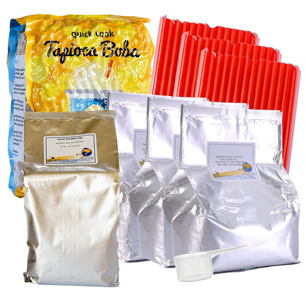 BUBBLE TEA SUPPLY Party Kit Cassia Royal Milk Tea Starter Bubble Tea Kit Gift Set Bubble Tea Boba Instant Boba Milk Tea Tapioca Bubble Tea Bubble Tea Starter Kit Tapioca Balls Boba Tea Powder Variety Bubble Tea Kit Boba for Bobas Drinks